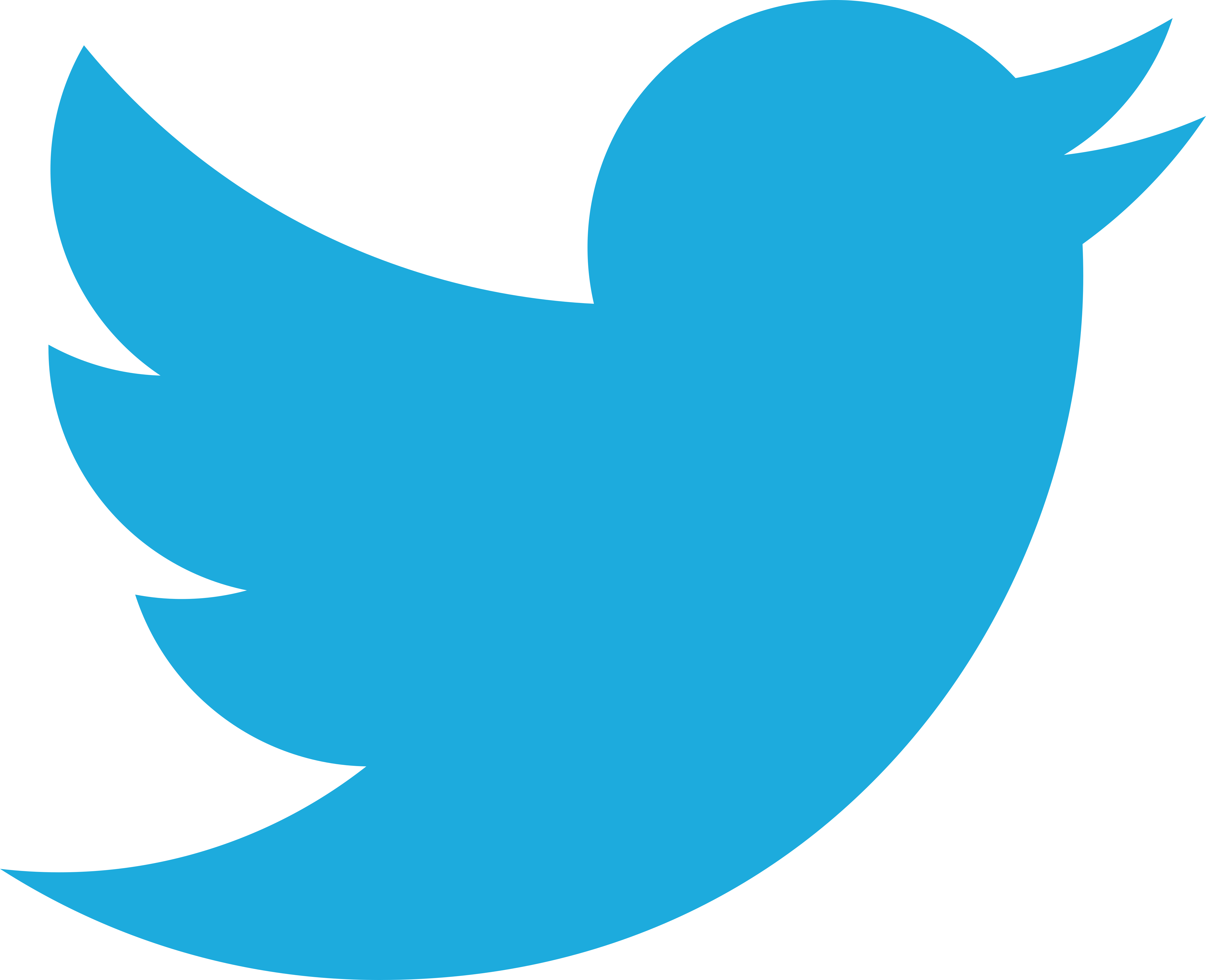An image of the twitter logo on a white background. The logo is a graphic of a small blue bird, side on flying away. 